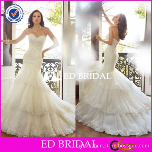 EW289 2015 China Supplier Alibaba Sweetheart Fishtail Lace Wedding Dress